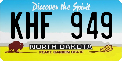 ND license plate KHF949