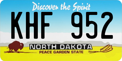 ND license plate KHF952