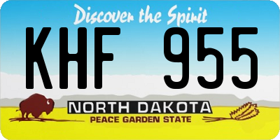 ND license plate KHF955