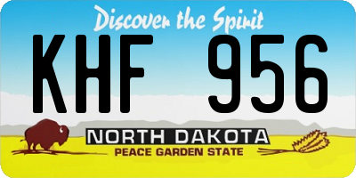 ND license plate KHF956