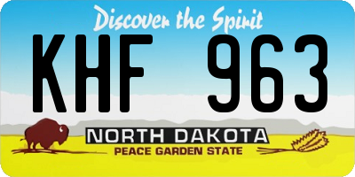 ND license plate KHF963