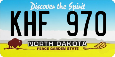 ND license plate KHF970
