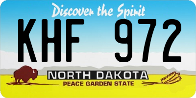 ND license plate KHF972