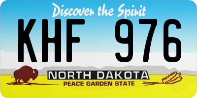 ND license plate KHF976