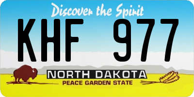 ND license plate KHF977