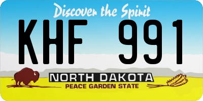 ND license plate KHF991