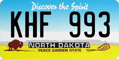 ND license plate KHF993