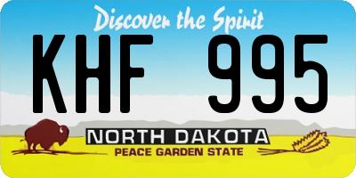 ND license plate KHF995