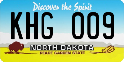 ND license plate KHG009