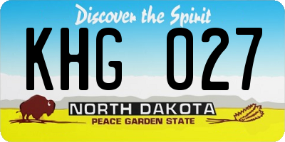 ND license plate KHG027