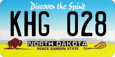 ND license plate KHG028