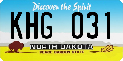 ND license plate KHG031