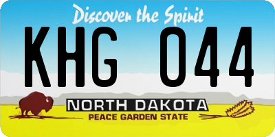 ND license plate KHG044