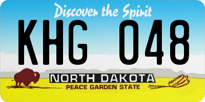 ND license plate KHG048