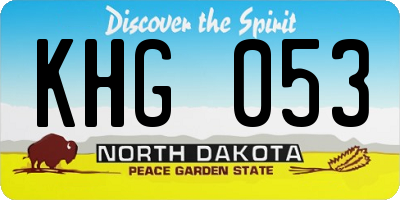 ND license plate KHG053