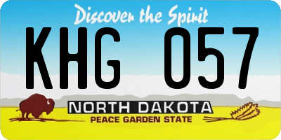 ND license plate KHG057