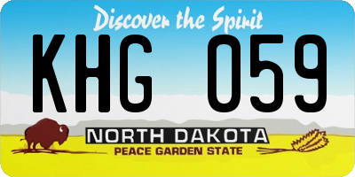 ND license plate KHG059