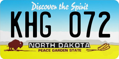 ND license plate KHG072