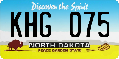 ND license plate KHG075