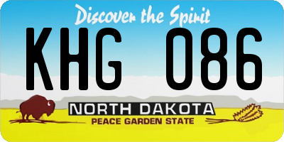 ND license plate KHG086