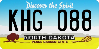 ND license plate KHG088