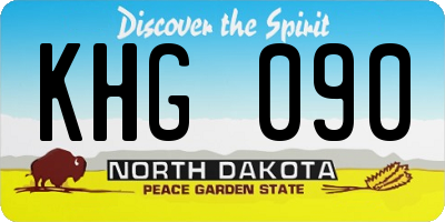 ND license plate KHG090