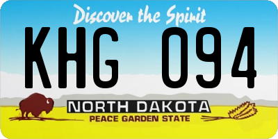 ND license plate KHG094