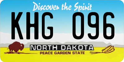 ND license plate KHG096