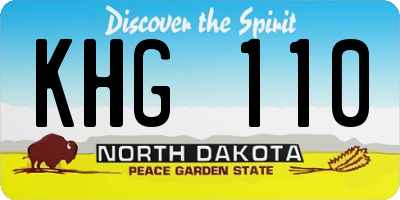 ND license plate KHG110