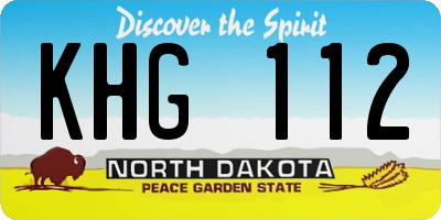 ND license plate KHG112