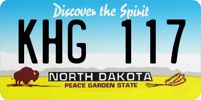 ND license plate KHG117