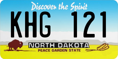 ND license plate KHG121