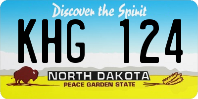 ND license plate KHG124