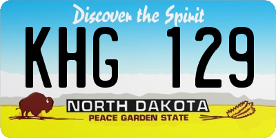 ND license plate KHG129