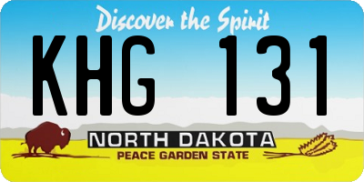 ND license plate KHG131