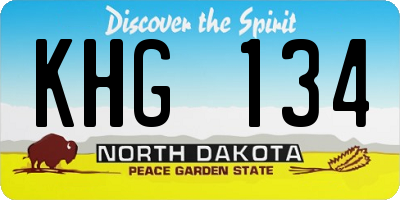 ND license plate KHG134