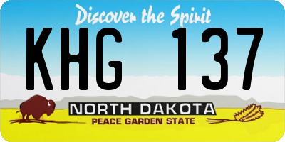 ND license plate KHG137