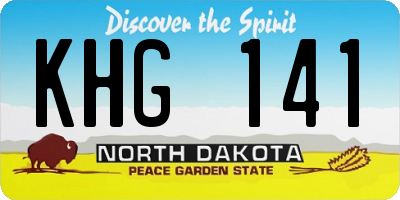 ND license plate KHG141