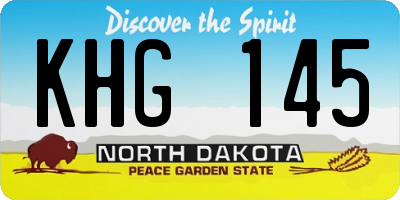 ND license plate KHG145