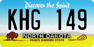 ND license plate KHG149