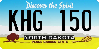 ND license plate KHG150