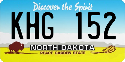 ND license plate KHG152
