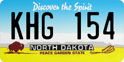 ND license plate KHG154