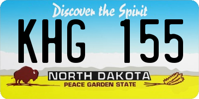 ND license plate KHG155