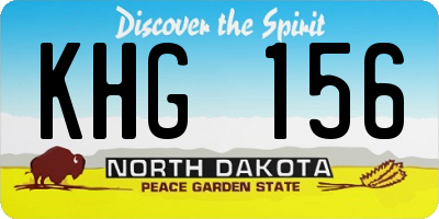 ND license plate KHG156