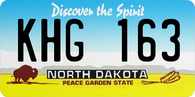 ND license plate KHG163