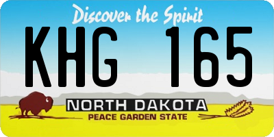 ND license plate KHG165
