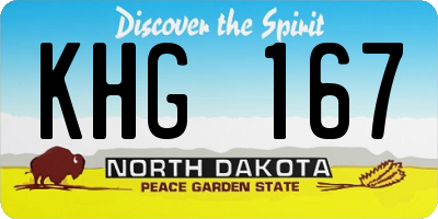 ND license plate KHG167