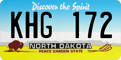 ND license plate KHG172