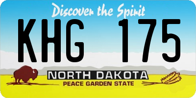 ND license plate KHG175